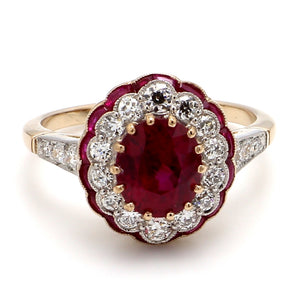 2.38ct Oval Cut, Vivid Red, Burma Ruby Ring - GIA Certified