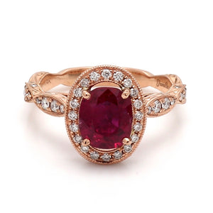 SOLD - 1.63ct Oval Cut, Thai Ruby Ring - AGL Certified