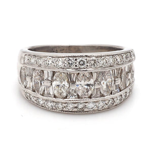 SOLD - JB Star, 1.50ctw Marquise, Baguette, and Round Brilliant Diamond Band
