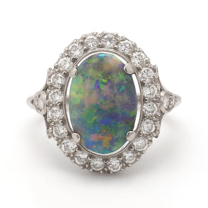 SOLD - 4.00ct Oval Cut, Black Opal Ring