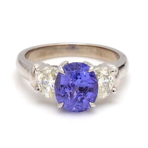 3.02ct Oval Cut Purple Pink Sapphire Ring