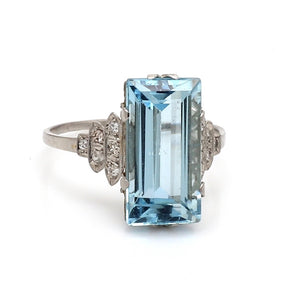 SOLD - 5.00ct Emerald Cut Aquamarine Ring