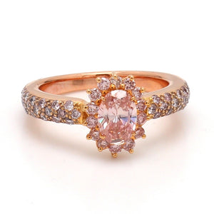 SOLD - 0.76ct Fancy Orangy-Pink, Oval Cut Diamond Ring - GIA Certified