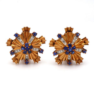 SOLD - Tiffany & Co., Diamond and Sapphire Earrings