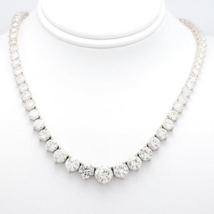 SOLD - 17.97ctw Round Brilliant Cut Diamond Riviera Necklace