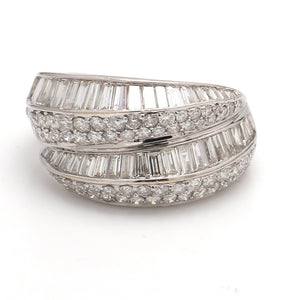 SOLD - 2.20ctw Baguette and Round Brilliant Cut Diamond Band