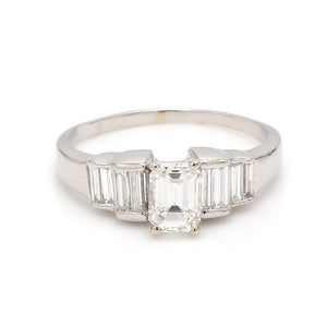 0.73ct G VS2 Emerald Cut Diamond Ring - GIA Certified