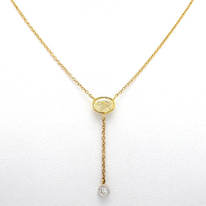 0.58ct Fancy Yellow Oval Cut Diamond Necklace