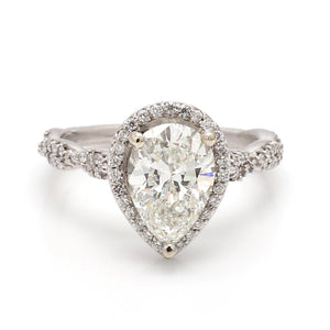 SOLD - 2.06ct I I1 Pear Shaped Diamond Ring - GIA Certified