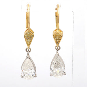 1.76ctw Pear Shaped Diamond Earrings