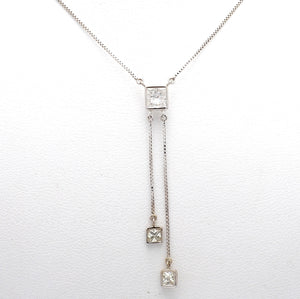 0.46ct I SI2 Princess Cut Diamond Necklace