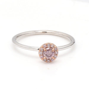 SOLD - 0.26ct Fancy Intense Purple-Pink Round Diamond Ring - GIA Certified
