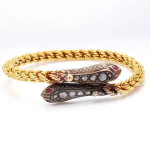 SOLD - 1.00ctw Rose Cut Diamond Snake Bracelet