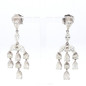 SOLD - 8.76ctw Pear, Marquise, and Round Brilliant Cut Diamond Earrings