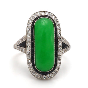 SOLD - Oval, Cabochon Cut Jade Ring