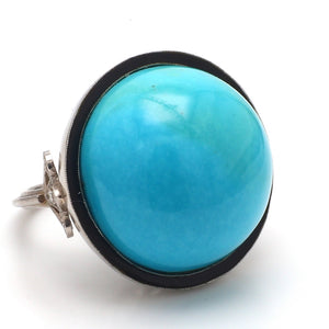 SOLD - 42.62ct Round, Cabochon Cut Turquoise Ring