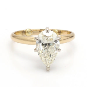 SOLD - 2.06ct J SI1 Pear Shaped Diamond Solitaire Ring