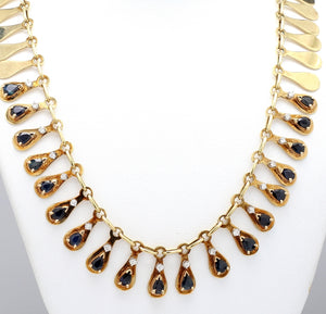 7.00ctw Pear Shaped Sapphire Necklace
