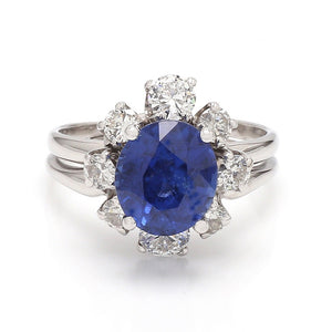 4.37ct Oval Cut Sapphire Ring