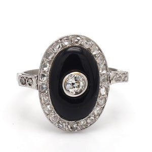SOLD - 0.45ctw Diamond and Onyx Ring