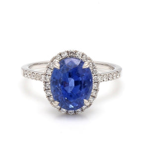 5.03ct Oval Cut, No Heat, Sapphire Ring - GIA Certified
