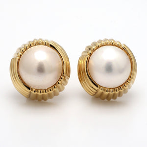 SOLD - Mabe Pearl Earrings