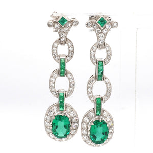 2.30ctw Oval Cut Emerald Earrings