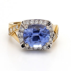 SOLD - Hauer, 5.10ct Oval Cut Sapphire Ring