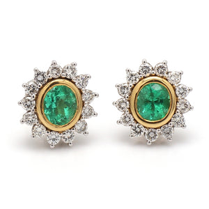SOLD - 1.90ctw Oval Cut Emerald Earrings