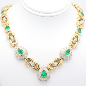 SOLD - 8.10ctw Pear Shaped Emerald Necklace