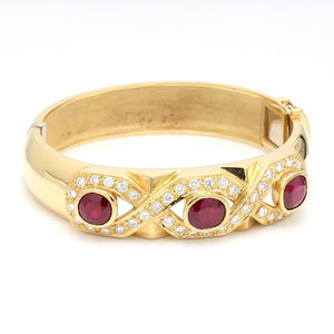 SOLD - Hauer, 6.78ctw Oval and Cushion Cut Ruby Bracelet