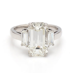 SOLD - 4.01ct J VS2 Emerald Cut Diamond Ring - GIA Certified