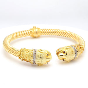 SOLD - Diamond and Ruby, Lion Bracelet