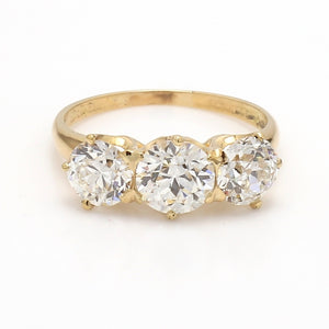 SOLD - Tiffany & Co., 2.63ctw Old European Cut 3-Stone Diamond Ring - All GIA Certified