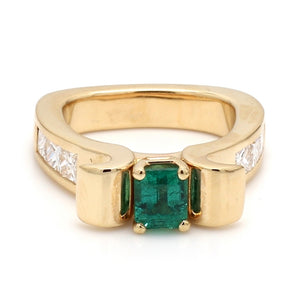 SOLD - 0.90ct Emerald Cut Emerald Ring