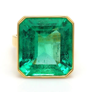SOLD - 17.01ct Emerald Cut, Colombian Emerald Ring - AGL Certified