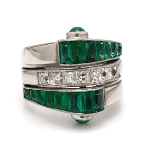 SOLD - 3.70ctw French Cut Emerald Ring