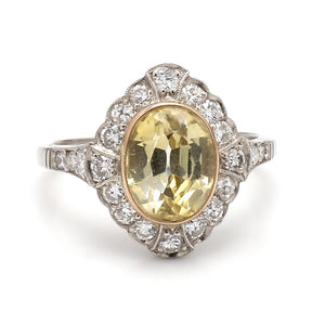 SOLD - 3.30ct Oval Cut Yellow Sapphire Ring
