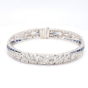 SOLD - 3.00ctw Round Brilliant Cut Diamond and Sapphire Bracelet