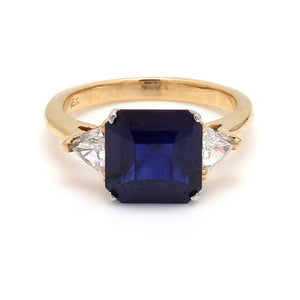 SOLD - 3.72ct Asscher Cut Sapphire Ring