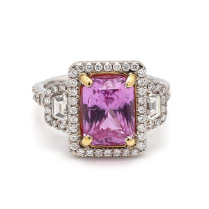 SOLD - 3.00ct Radiant Cut Pink Sapphire Ring