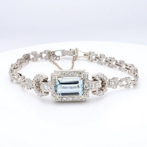 SOLD - 5.01ct Emerald Cut Aquamarine Bracelet