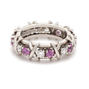 SOLD - Tiffany & Co., 1.47ctw Pink Sapphire and Diamond Band