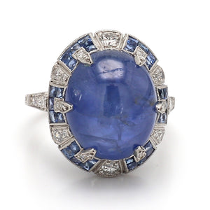SOLD - 16.74ct Oval. Cabochon Cut Star Sapphire Ring