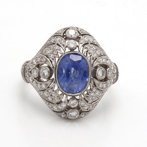 SOLD - 3.09ct Oval Cut Sapphire Ring