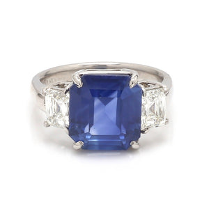 5.71ct Emerald Cut Sapphire Ring