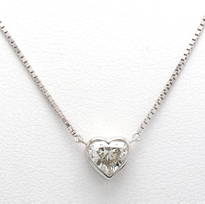 SOLD - 0.80ct I SI2 Heart Shaped Diamond Solitaire Pendant - GSI Certified