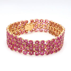 SOLD - 20.00ctw Marquise Cut Ruby Bracelet