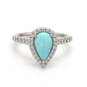 SOLD - 10mm Pear Shaped Turquoise Ring