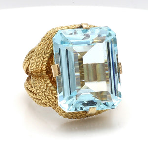 SOLD - 25.00ct Emerald Cut Aquamarine Ring